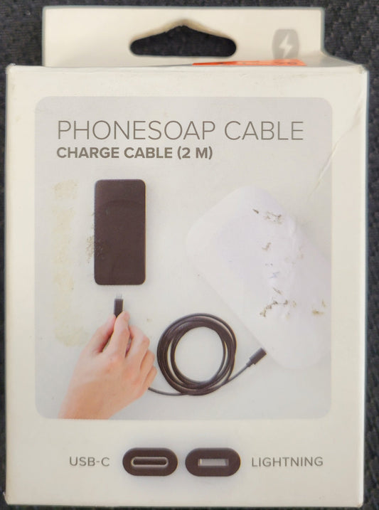 USB-C to Lightning Charge Cable, 6.6 ft, Black (PhoneSoap) - New!