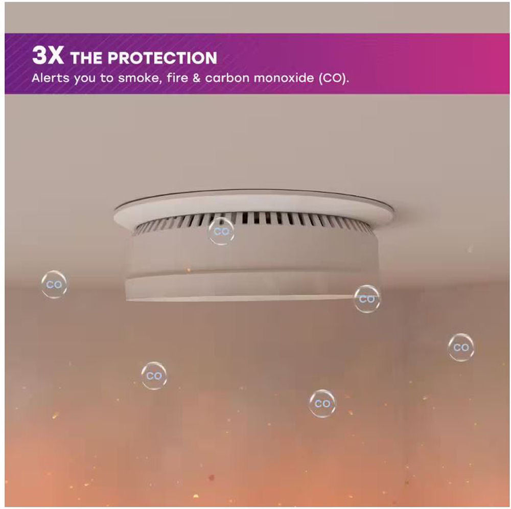 USI 3 in 1 Smoke, Fire & Carbon Mono Alarm w/ Voice, 2 Pack, (USI/SMCO/10YR/V/2)