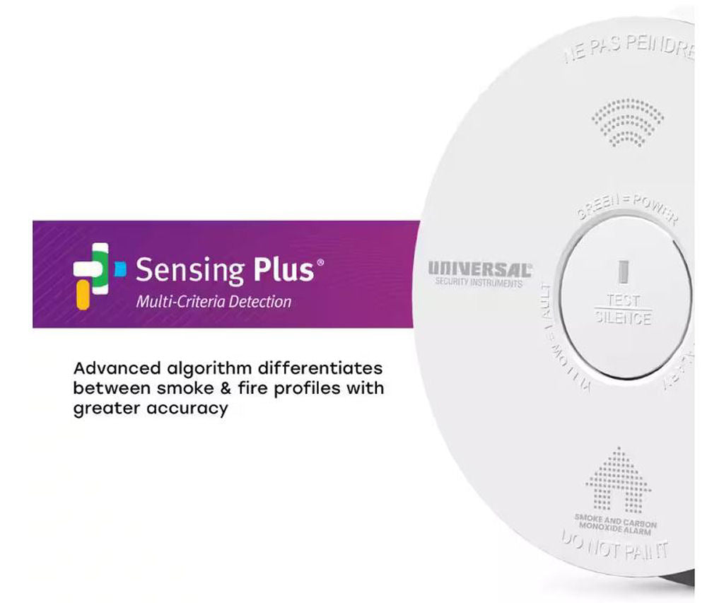 USI 3 in 1 Smoke, Fire & Carbon Mono Alarm w/ Voice, 2 Pack, (USI/SMCO/10YR/V/2)