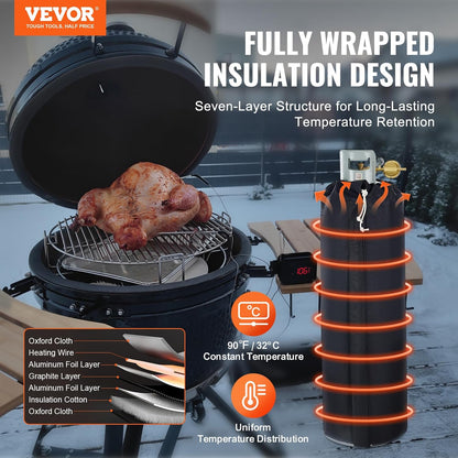 VEVOR Insulated Gas Cylinder Warmer Blanket, Fits 100 lbs Gas Tanks 280W, New!