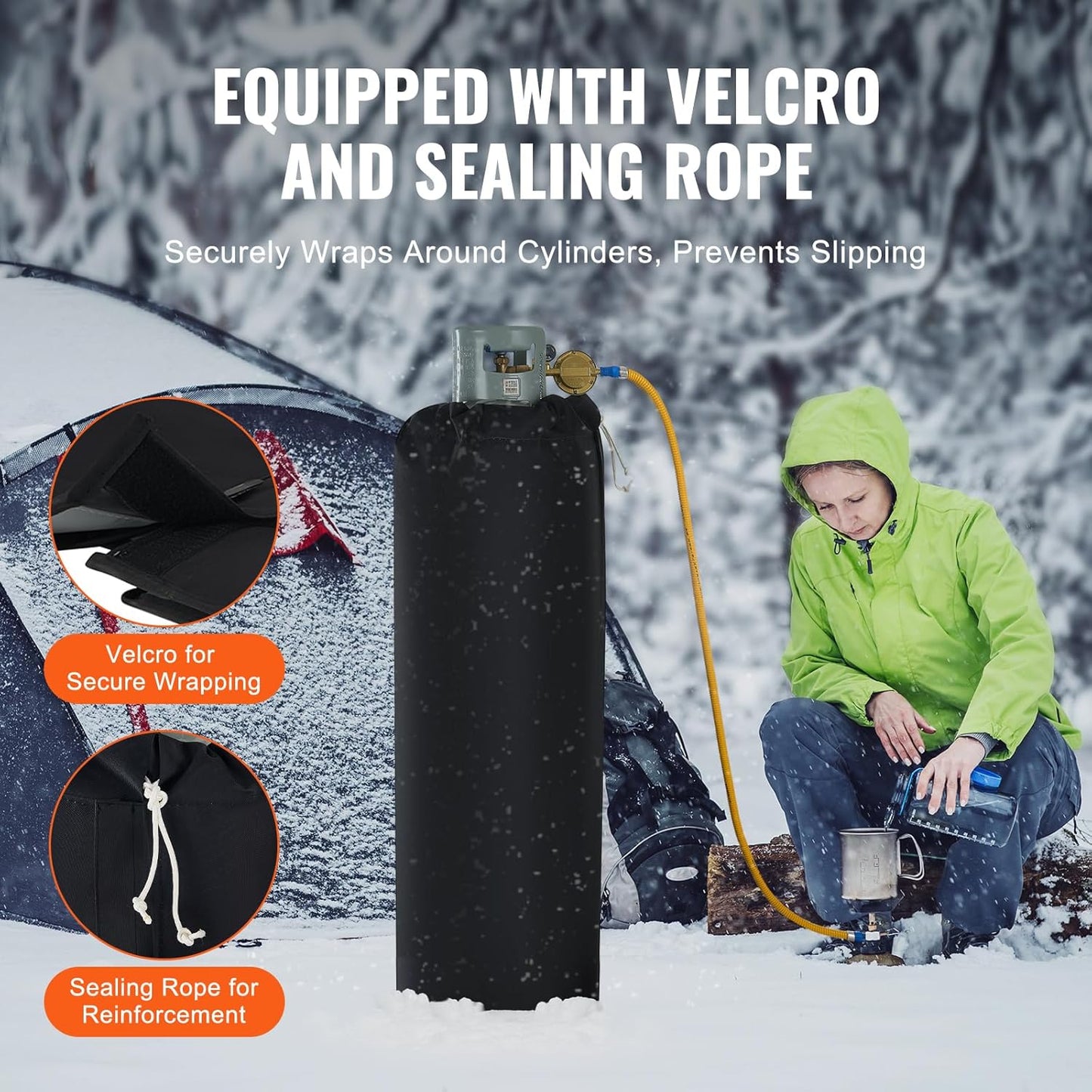 VEVOR Insulated Gas Cylinder Warmer Blanket, Fits 100 lbs Gas Tanks 280W, New!