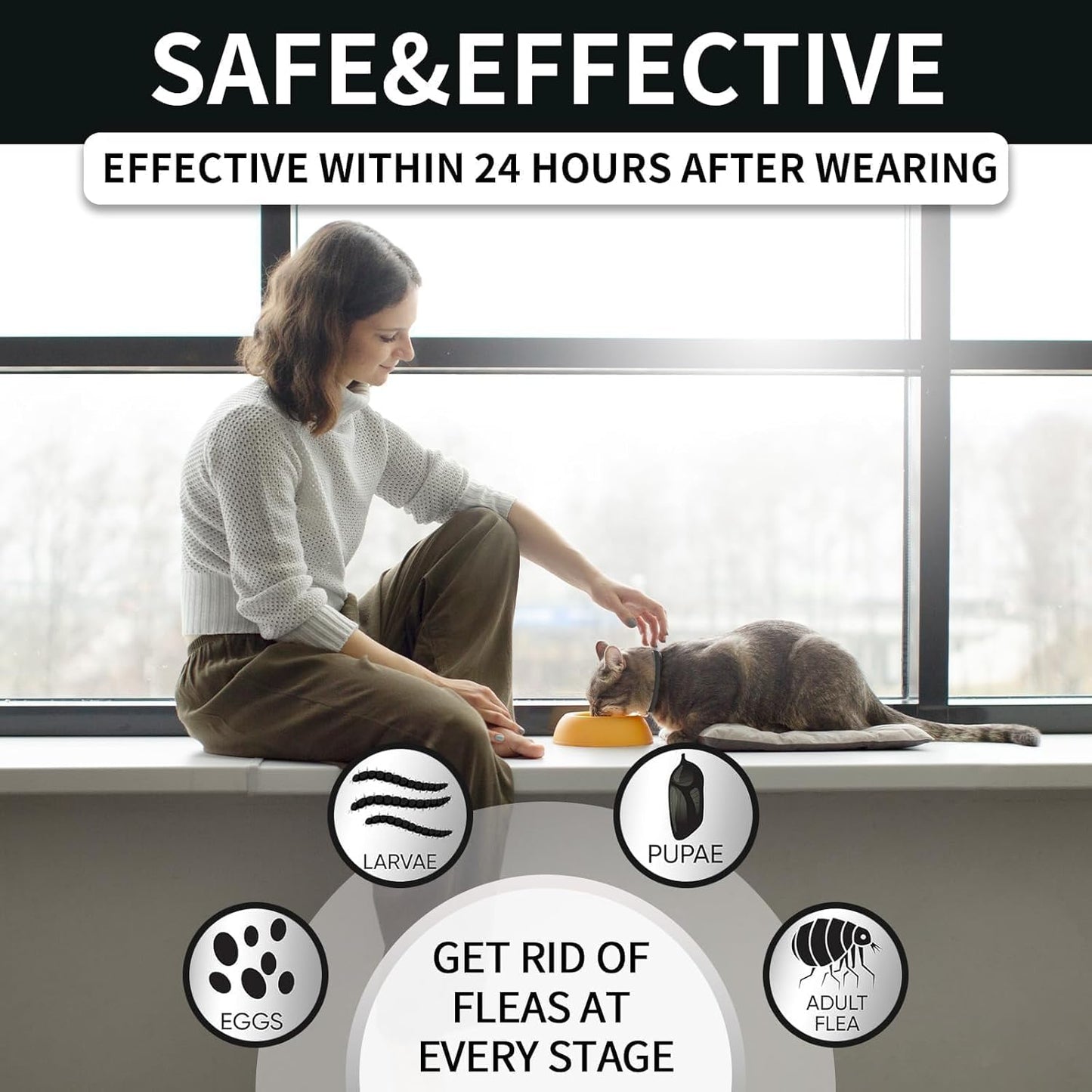 VICSOM 4 Pack Glow in Dark, Cats Flea & Tick Collar, 32 Months Protection, New!