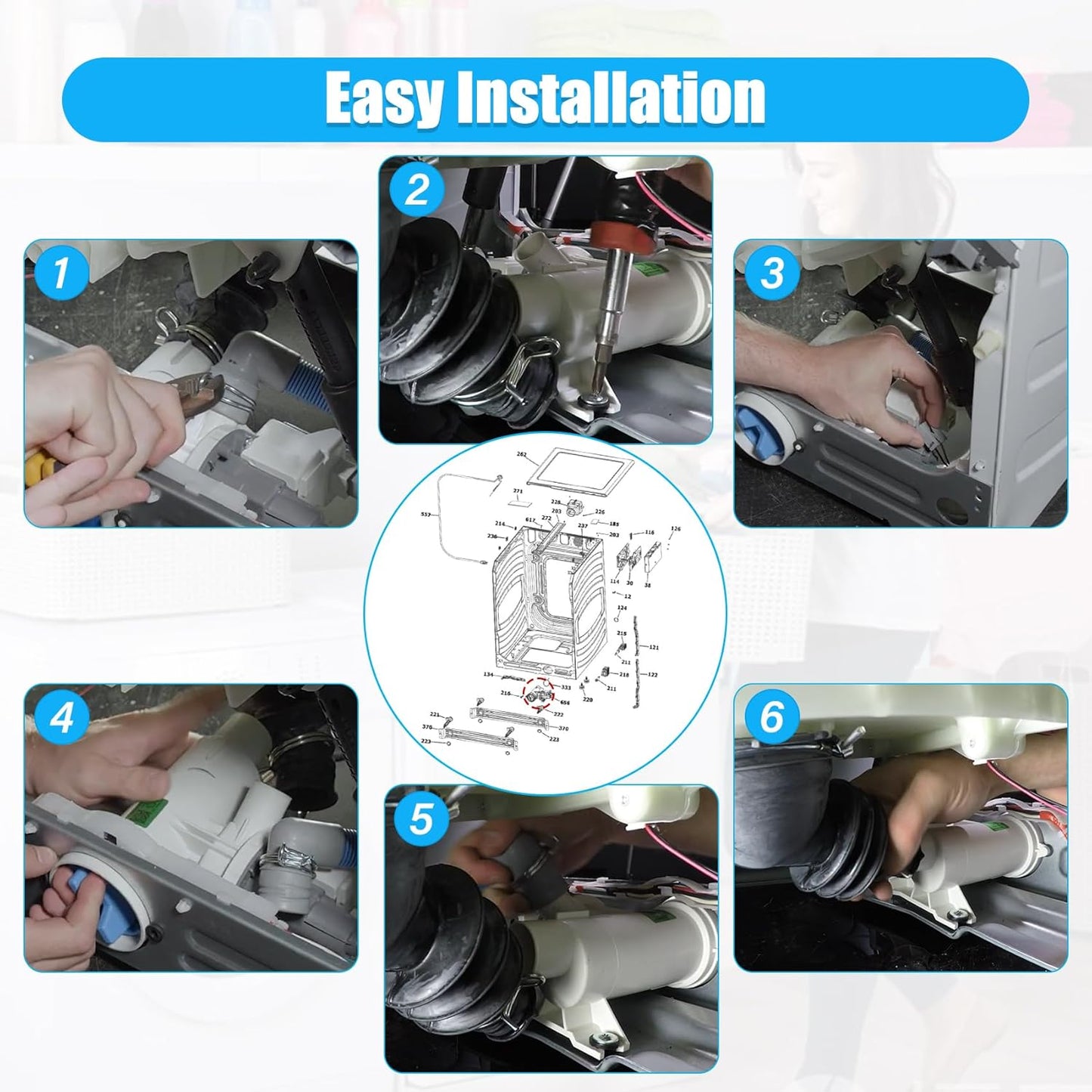 High End Washing Machine Drain Pump WH11X29539 for GE, Haier Washers, Brand New!