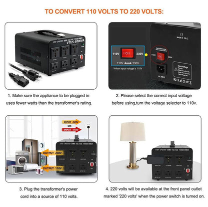 Yinleader YLG-5000W Step Up/Down Voltage Transformer Converter 110V to 220V, New